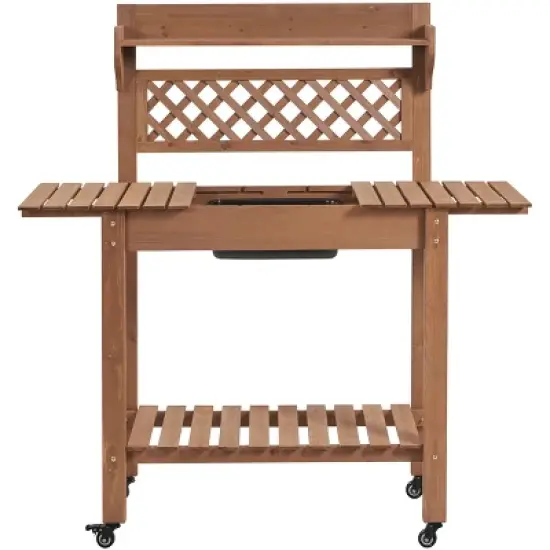 Yaheetech Outdoor Garden Potting Bench Wooden Work Station image {8}