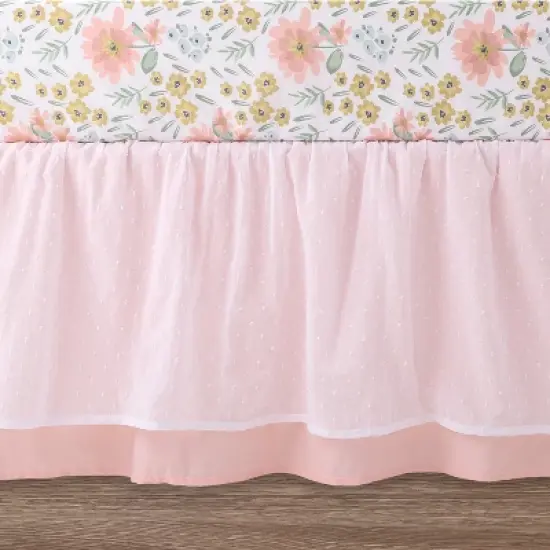 The Peanutshell Organic Cotton Crib Bedding Set for Baby Girls, Wildflower, 4 Pieces image {5}