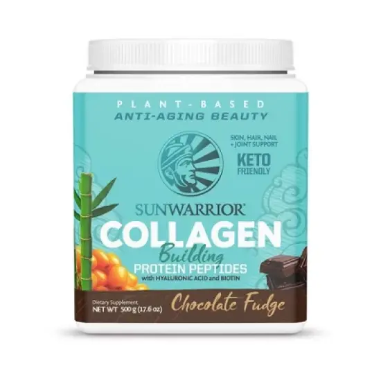 Sunwarrior Collagen Building Plant Based Protein Peptides Powder - Chocolate Fudge - 17.6oz image {7}