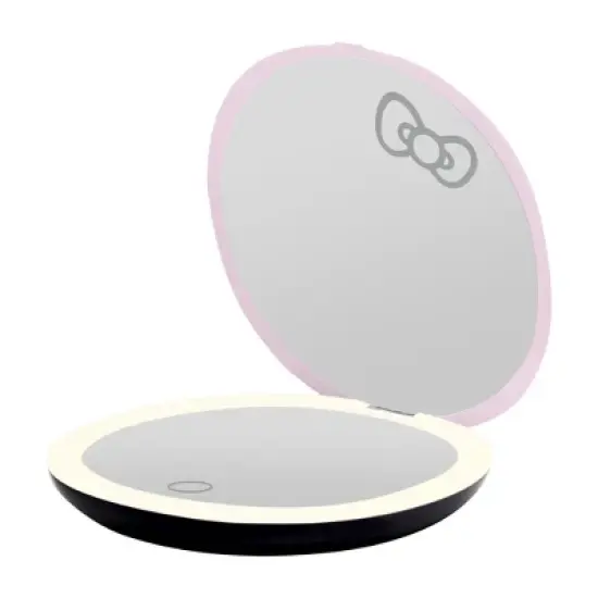 Impressions Vanity Hello Kitty Swirl Lighted Compact Mirror with 3X Magnification image {2}