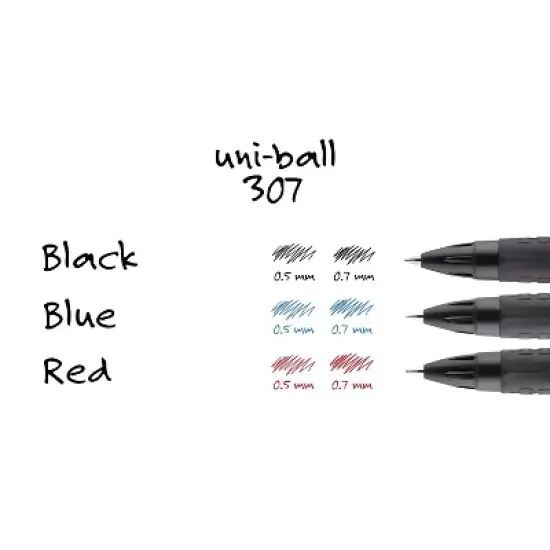 uni-ball uniball 307 Retractable Gel Pens Micro Point 0.5mm Black Ink Dozen (1947087) image {6}