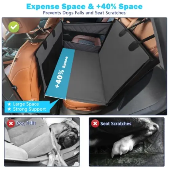 JOEJOY Dog Car Seat for Large Dogs, Car Booster Seat for Pet Travel with Waterproof Pad, Seat Dog Hammock image {2}