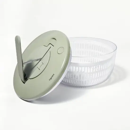 5qt Salad Spinner Clear - Figmint&trade;: Large Strainer, ABS Material, Hand Wash, 3-Piece Set, 10.75" Width & Depth image {2}
