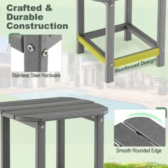 Tangkula 2PCS 18" Patio Adirondack Side Table Coffee Table Weather Resistant HDPE Garden Yard image {2}