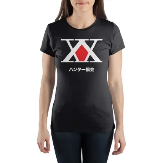 Womens Hunter X Hunter Anime Cartoon Black Graphic Tee image {1}