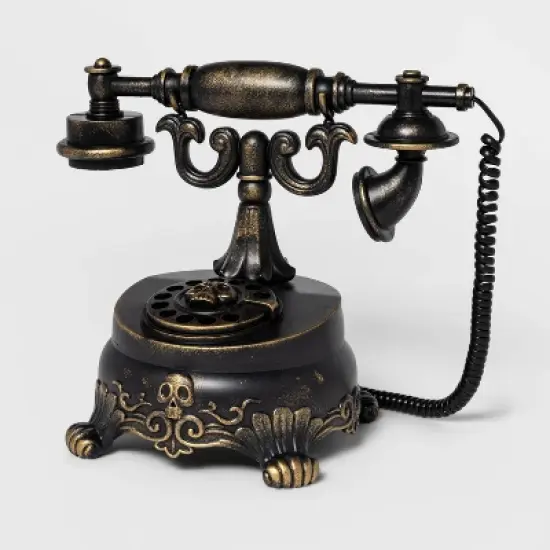 9" Animated Eerie Victorian Telephone Halloween Decorative Prop - Hyde and EEK! Boutique&trade;: Indoor Skeleton Scene, Battery Operated image {2}