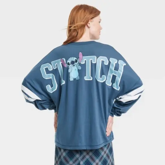 Women's Stitch Collegiate Long Sleeve Jersey Graphic T-Shirt - Blue image {1}