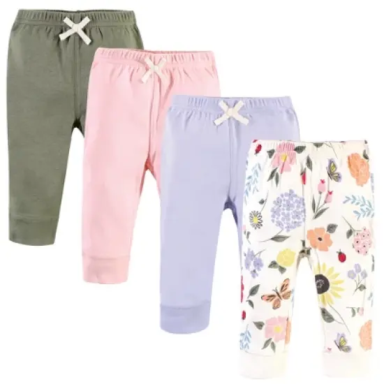 Touched by Nature Baby and Toddler Girl Organic Cotton Pants, Flutter Garden image {6}