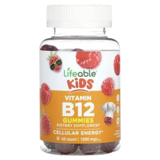 Lifeable Kids Vitamin B12 Gummies, Natural Raspberry, 60 Gummies (500 mg per Gummy) image {4}
