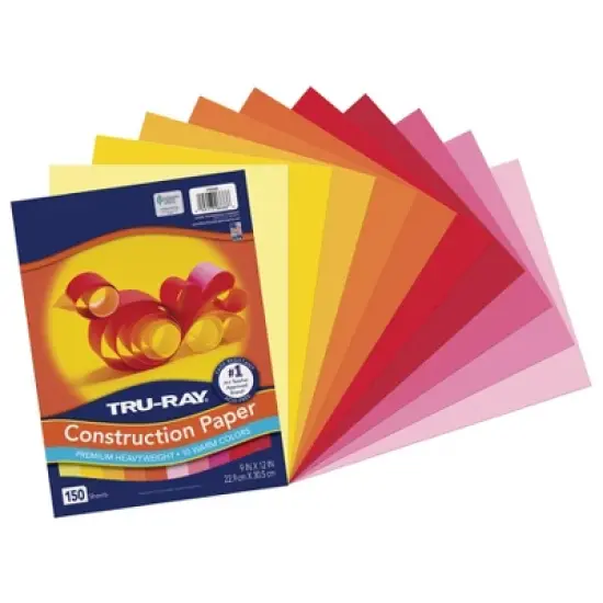 Tru-Ray&reg; Construction Paper, Heavyweight, Warm Assorted, 9" x 12", 150 Sheets image {6}