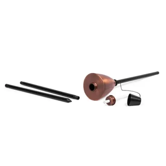 BirdRock Home 4-Pack Outdoor Wide Conical Torches - Bronze image {4}