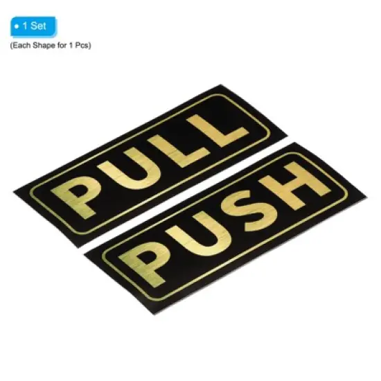 Unique Bargains Self-Adhesive Convenience Stores Push Pull Door Sign 1 Set image {2}