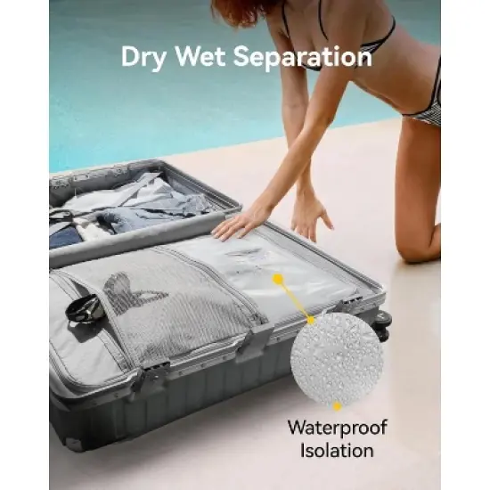 LUGGEX Aluminum Frame Zipperless Luggage with Silent Spinner Wheels, Durable Polycarbonate Hard Shell Suitcase image {8}