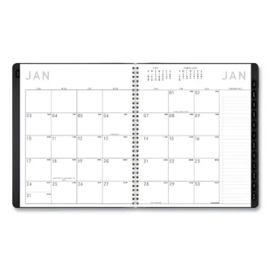 Contemporary Monthly Planner, Premium Paper, 11 x 9, Black Cover, 12-Month (Jan to Dec): 2026 image {1}