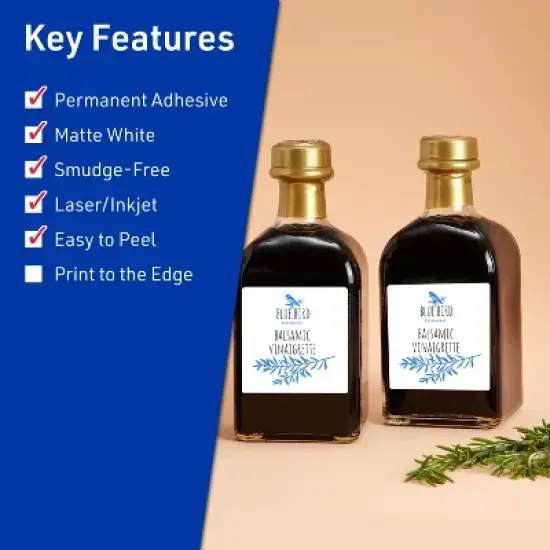 Avery TrueBlock Matte White Paper Labels,  2-1/2" x 2-1/2" Square image {1}