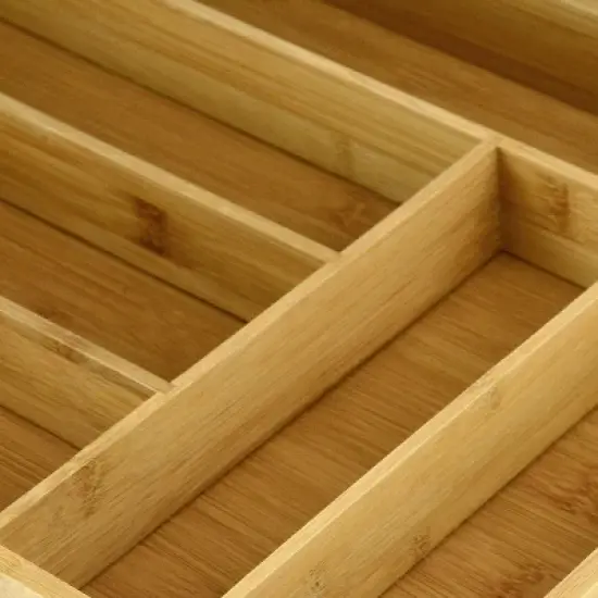 Heim Concept Organic Bamboo 6-Slot Organizer, Utensils Utility Storage image {7}