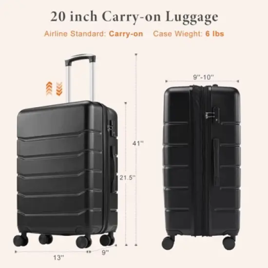 Kumasinova 20"-28"Carry-On/Checked Luggages,ABS Hardside Luggage with Spinner Wheels & Built-In Lock,Lightweight TSA Lock Hard Shell Suitcase image {1}