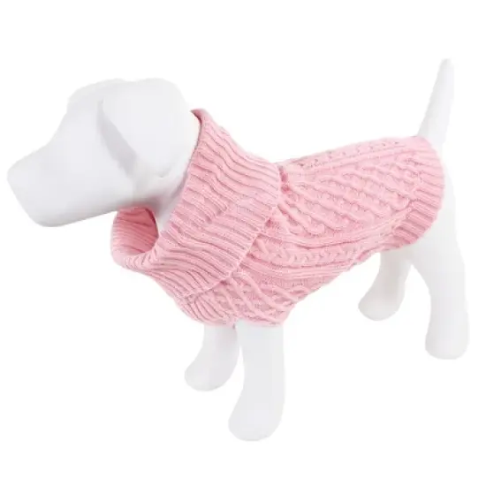 Luvable Friends Dogs and Cats Cableknit Pet Sweater, Pink image {4}