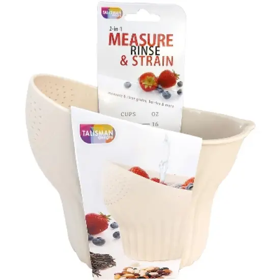 Talisman Designs 2-in-1 Measure Rinse & Strain for Grains, Fruit, and Beans, 2 Cups image {4}