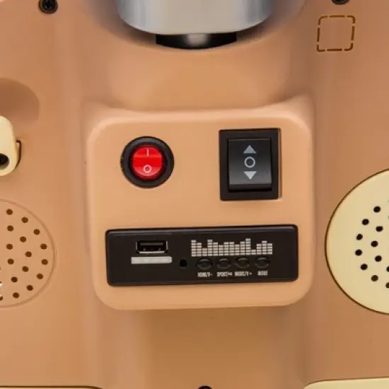 12V 2 Motors Kids Ride On Motorcycle, 2 Seater Electric Scooter Toy w/Music, Bluetooth, USB, Flip Seat, Storage Hooks & Oversized Trunk (Ages 3-6) image {5}