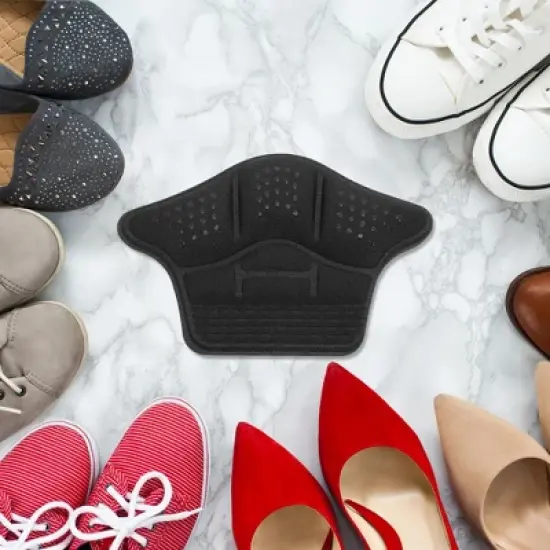 Unique Bargains Thick Heel Pads One Size Black 1 Pair image {5}