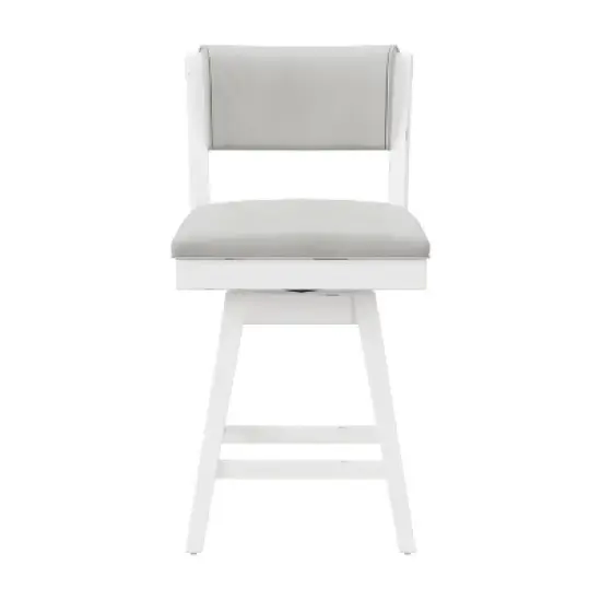 Clarion Wood and Upholstered Counter Height Swivel Stool Sea White - Hillsdale Furniture image {3}