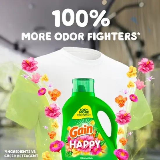 Gain Hibiscus Hula Happy HE Compatible Liquid Laundry Detergent Soap image {1}