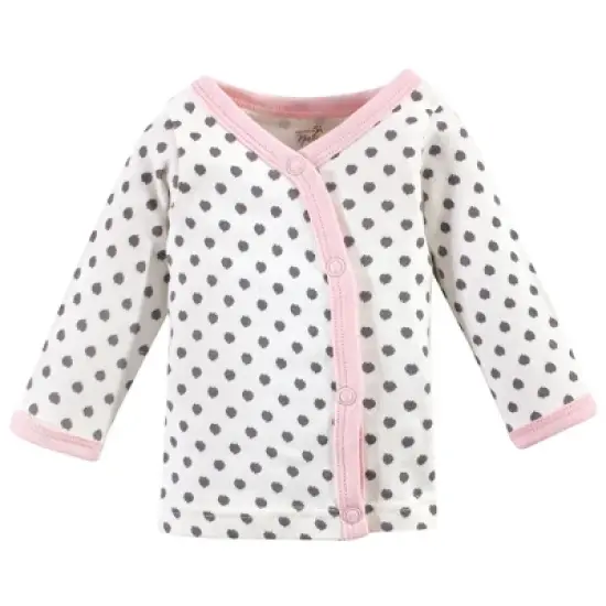 Touched by Nature Baby Girl Organic Cotton Preemie Layette 4pc Set, Pink Gray Scribble, Preemie image {1}