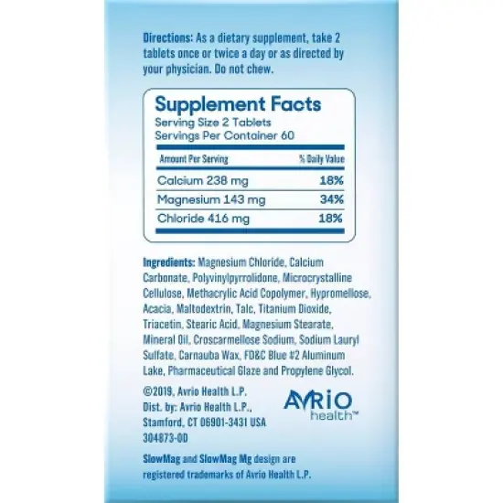 SlowMag Muscle + Heart Magnesium Chloride with Calcium Supplement Tablets - 120ct image {1}