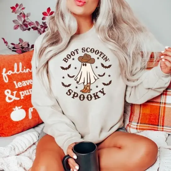Simply Sage Market Women's Graphic Sweatshirt Boot Scootin' Spooky image {1}