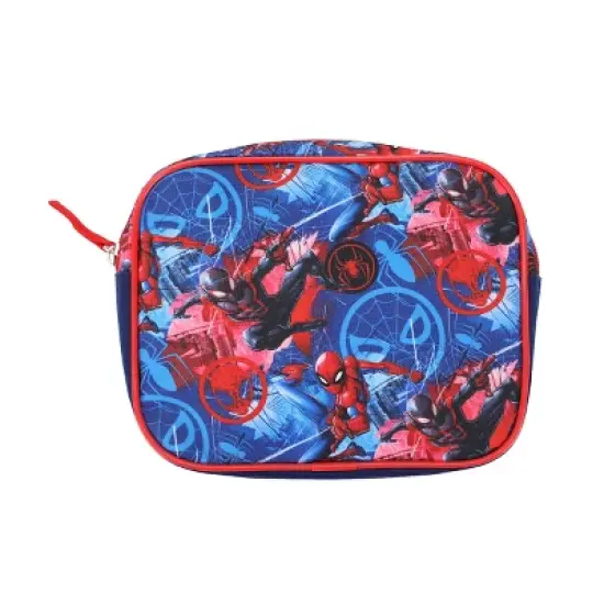 Spider-Man 4-Piece Duffel, Drawstring Backpack, Water Bottle and Utility Case Blue Youth Duffle Bag Set image {4}