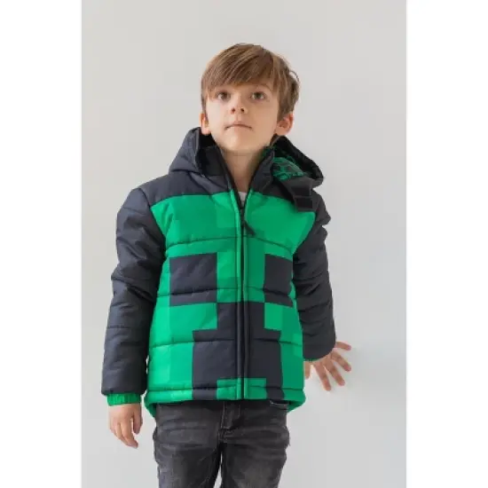Minecraft Zip Up Winter Coat Puffer Jacket Little Kid to Big Kid image {2}