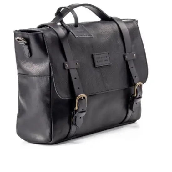 THE DUST COMPANY Leather Messenger Black image {15}