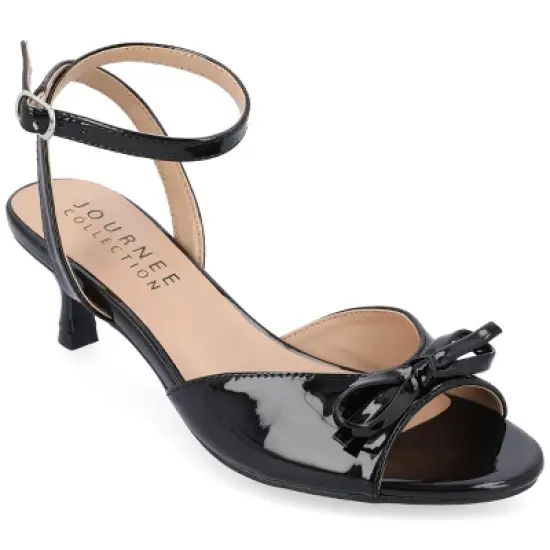 Journee Collection Womens Jennifer Kitten Heel Ankle Strap Open Toe Pumps image {9}