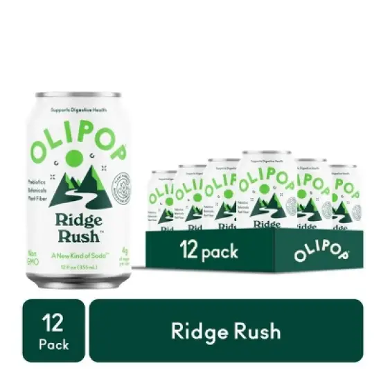 OLIPOP Ridge Rush Soda - 12ct/12 fl oz Cans image {1}