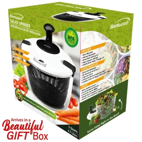 Brentwood Salad Spinner with 5-Qt. Serving Bowl image {1}