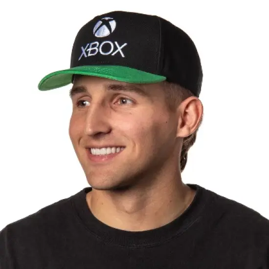 Xbox Mens' Gaming Logo Snapback Hat Adult Precurve Adjustable Hat Cap image {1}