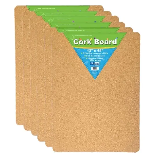 Flipside Products Cork Bulletin Board, 12" x 18", Pack of 6 image {5}