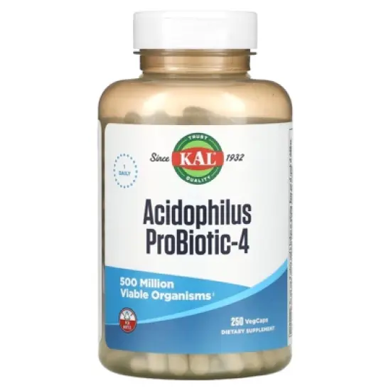 KAL Acidophilus Probiotic-4, 250 VegCaps image {3}