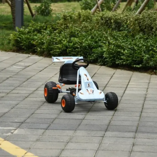 Aosom Pedal Go Kart Children Ride on Car Cute Style with Adjustable Seat, Plastic Wheels, Handbrake and Shift Lever image {1}