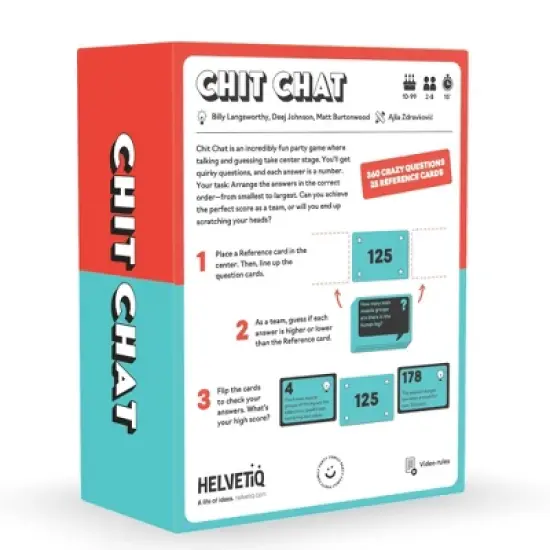 Asmodee Chit Chat Card Game: Numbers Focus, Party Fun, 4-10 People, 10-Minute Play, Complete Set image {1}