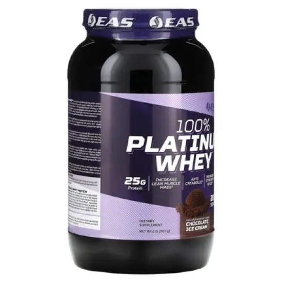 EAS 100% Platinum Whey, Chocolate Ice Cream , 2 lb (907 g) image {3}