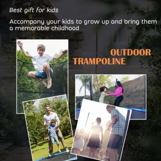 Costway 10FT Recreational Trampoline w/ Basketball Hoop Safety Enclosure Net Ladder image {9}