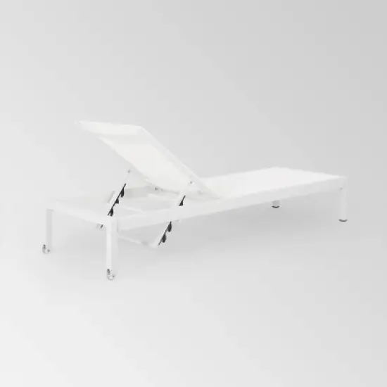 Cape Coral 2pk Aluminum Chaise Lounge White - Christopher Knight Home: Weather-Resistant, Adjustable, Patio Furniture image {3}