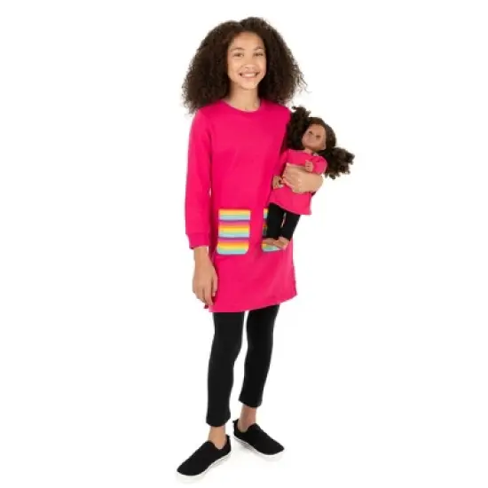 Leveret Girls and Doll Matching Sweatshirt Tunic Dress image {11}
