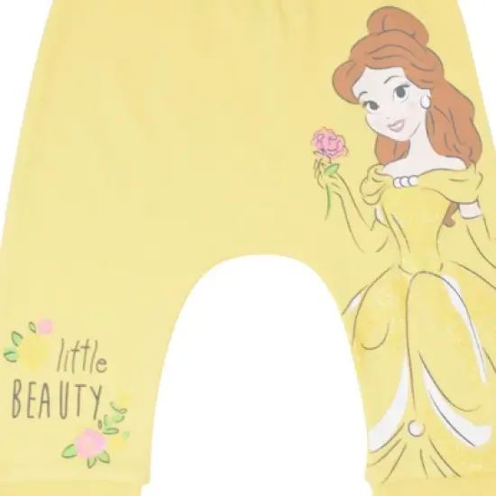 Disney Princess Belle Aurora Cinderella Baby Girls 3 Pack Pants Newborn to Infant image {6}