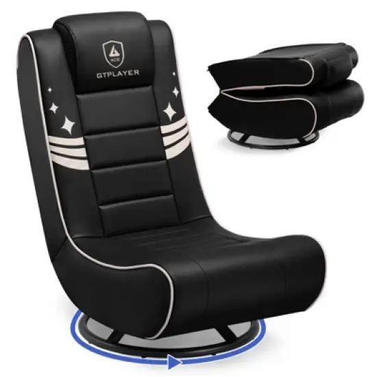 GTPLAYER Gaming Rocker, Swivel Chair, Foldable Game Chair, Breathable Leather image {6}