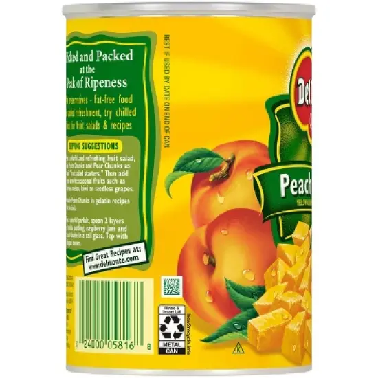 Del Monte Yellow Cling Peach Chunks In Heavy Syrup 15.25oz image {3}