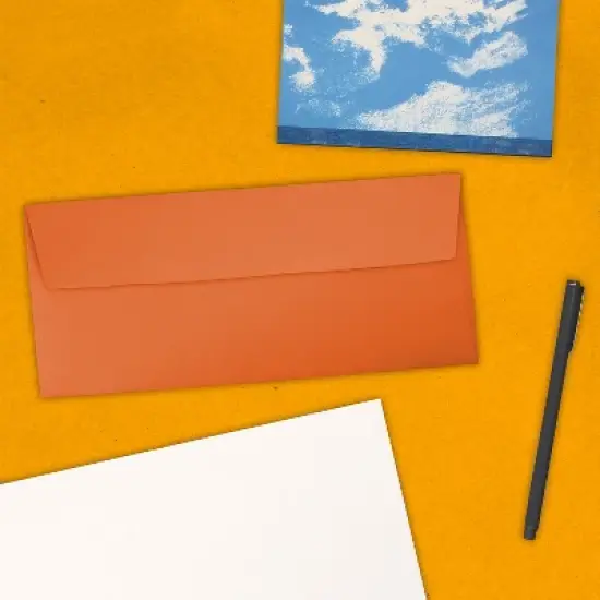 JAM Paper #10 Business Colored Envelopes 4 1/8" x 9 1/2" Orange Recycled Bulk 500/Box (15860H) image {2}
