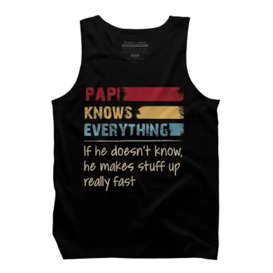 Men's Design By Humans Papi Knows Everything, If not Makes Stuff Up By HoangCathrine Tank Top image {2}